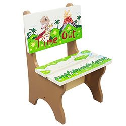 Teamson Kids Houten Time-Out Stoel Voor Kinder - Kinderslaapkamer Accessoires - Dinosaurus Ontwerp