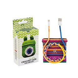 Pack Airpod Crochet Ricky + kabel Data USB-Lightning tråd Lax