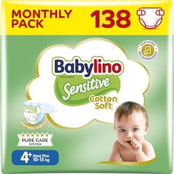 Babylino Sensitive, 138 pieluch Rozmiar 4+, Maxi Plus (10-15 kg), 138 sztuk