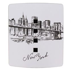 Burg Wächter 6204/10 Ni Skyline NY Motif Key Box, black/stainless steel, (H x B x T) 240 x 210 x 70 mm