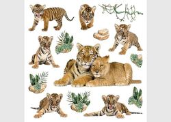 Tigre Cuisine, Salon, Bureau, Chambre à Coucher Stickers Muraux, Stickers Muraux, Autocollants de AG Design 30 x 30 cm | SSA 3890