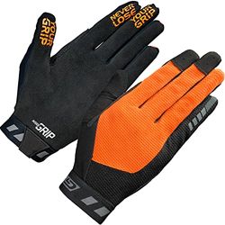 GripGrab Unisex Volwassen Vertical InsideGrip Lange Vinger Professionele MTB Niet-gewatteerde anti-slip volledige vinger wielersport handschoenen fiets zomer, oranje Hi-Vis, L