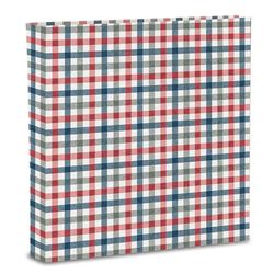 Fotoalbum 31 x 31/40 g (80 pagina's) van zijdepapier, omslag van bedrukt papier met matte kunststofcoating, geruit blauw rood