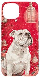 Bulldog Dog Christmas Holiday Artwork Case for iPhone 15 Plus