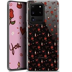 Caseink Beschermhoes voor Samsung Galaxy S20 Ultra (6.9) [gel, HD-motief, bedrukt, in Frankrijk, collectie Love Valentijnsdag, design kaarsen en rozen - zacht - ultradun