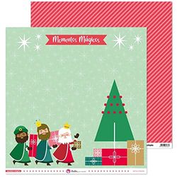 Anita y su mundo 37018857. Pack of 5 Decorated Papers, Layout Magical Kings, 30.5 x 30.5 cm, Magical Christmas Collection, Printed Double Sided