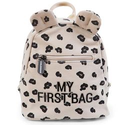 CHILDHOME, babyryggsäck, skola, dagis, plantskola, två fack, kapacitet för lunchväska/flaska, avtagbar säkerhetsslinga, vattenavvisande, My First Bag, Leopard