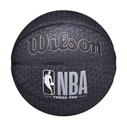 Wilson NBA Forge Series - Pallone da basket per interni ed esterni, misura 12,7-69,8 cm, colore: nero