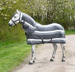 Rhinegold Fleece kleed met volledige hals - 6/0-grijs gestreept