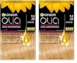 Garnier Coloration Permanente - Sans Ammoniaque - Aux Huiles Naturelles de Fleurs - Blond Clair Solaire (9.3) - Olia (Lot de 2)