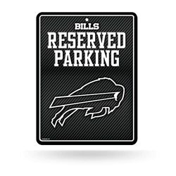 Rico Industries NFL Buffalo Bills - Señal de estacionamiento de metal de fibra de carbono de 8.5 x 11 pulgadas, ideal para cueva de hombre, dormitorio, oficina, decoración del hogar