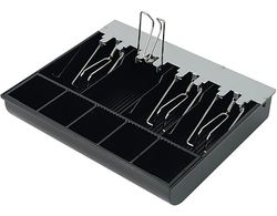 HDWR HD-WS33 Tiroir Caisse, 30x25x6 cm, Tiroir-caisse Monnaie, Tiroir-Caisse Enregistreuse, Plateau Pour Tiroir-Caisse, Acier à Ressort, Compartiments Réglables Pour Pièces et Billets