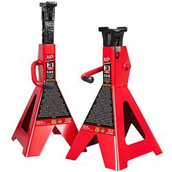 Torin t43006 de aço vermelho grande SUV Jack Stands: 3 tons capacidade de elevação, 1 par