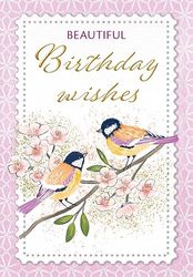 Piccadilly Greetings Beautiful Birthday Wishes Card Birds - 7 x 5 inches