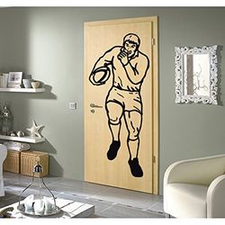 Tatoutex Stickers Rugbyman - Noir, L 40cm x H 92cm