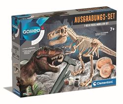 Clementoni Galileo Discovery - Set di scavi T-Rex & Fossil - Set da Modellare con Scheletro di Dinosauro con Martello, scalpello e Pasta Modellante per Bambini dai 7 Anni 59311 "