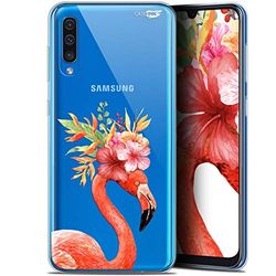 Caseink fodral för Samsung Galaxy A50 (6.4) gel HD [tryckt i Frankrike - ny kollektion - mjuk - stötskydd] flamingo blommig