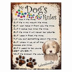 Shawprint Limited MY DOG'S BEDTIME PRAYER RETRO STYLE METAL TIN SIGN/PLAQUE (512DRM) LABRADOODLE