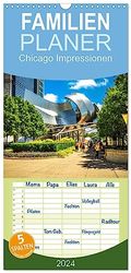 Familienplaner 2024 - Chicago Impressionen mit 5 Spalten (Wandkalender, 21 cm x 45 cm) CALVENDO