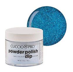 Cuccio Powder Polish - Acrylic Nail Colour Dip System - 45g (1.6oz) Dipping Powder - Deep Blue Glitter