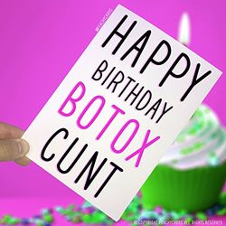 Verjaardagskaarten, Gelukkige Verjaardag Botox C, Grappige kaart, Nieuwigheidskaart, Wenskaart, Offensieve Verjaardagskaart, Volwassen Humor, Onbeleefde Kaart, PC22