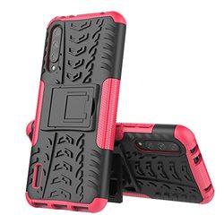 Ququcheng Funda Xiaomi Mi A3,Rugged Armor y Absorción de Choque Resistente+Pantalla de Vidrio Templado 360 Grados Protective Cover Funda Caso Carcasa para Xiaomi Mi A3-Rosa