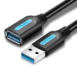 Watio Wave Cable alargador - usb 3.0 macho a hembra, longitud de 5 m, transmite datos de alta velocidad, color negro, ideal para conexiones ampliadas.*