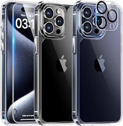 SHATCHI Camera Lens Protector for iPhone 15 Pro 6.1-Inch/iPhone 15 Pro Max 6.7-Inch, 9H Tempered Glass, Anti-Scratch, Case Friendly, Night Shooting Mode, Ultra HD Clear