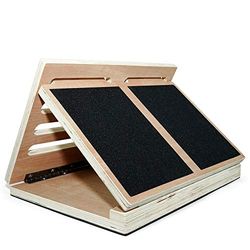 Yes4All Fitness Slant Board, Tavola inclinata, strumento per lo stretching dei polpacci, Palestra antiscivolo che si alza da 4 altezze per lo stretching muscolare a casa, Poggiapiedi in Legno/Acciaio