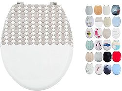 MSV Abattant WC, Bois, Blanc, 42.5 x 36.5 x 3 cm, 64 pièces
