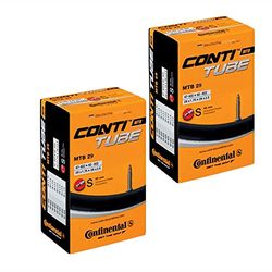 CONTINENTAL Camara MTB 29'' x 1.75-2.50, válvula Presta (Fina), 42 mm (Pack 2 Unidades), Unisex Adulto, Negro, [47-622,62-622]