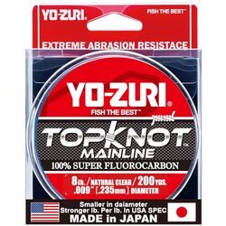 Yo-Zuri Topknot Mainline 914,4 m 3,6 kg (0,235 mm) Ligne coulant, Transparent Naturel, 8 lbs