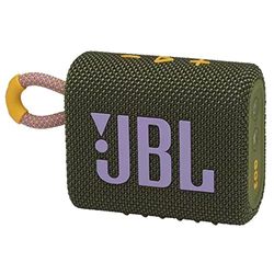 JBL GO 3 draadloze, draagbare Bluetooth luidspreker met geïntegreerde lus voor onderweg, USB C-oplaadkabel, goen