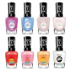 Sally Hansen 8-Piece Miracle Gel Nail Polish Set, NO UV Light Required, Gel-Like Nail Polish, Chip-Resistant, Quick and Easy to Use, Salon Quality Results, 100% Vegan Formula - 8 Assorted Shades