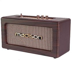 Madison - FREESOUND-VINTAGE-WD - Altavoz vintage con batería con USB, Bluetooth y AUX-IN - 2 x 10W - Acabado madera