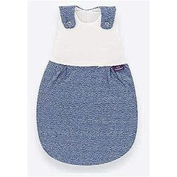 Träumeland S0103703 slaapzak voor het hele jaar door Liebmir met dubbel regelbare ventilatie en natuurvezel Tencel, design Golfsmeer, maat 56/62, blauw