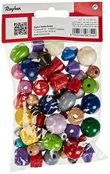 Rayher 1209900 Perline di Legno Colorate, SB-Btl. 75 g