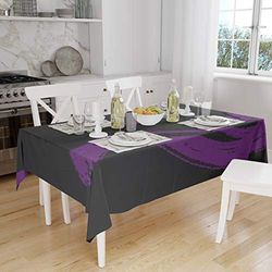 Bonamaison Kitchen Decoration, Tablecloth, Purple, Black, 140 x 160 Cm - Designed and Manufactured in Turkey