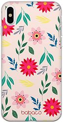 ERT GROUP mobiltelefonfodral för Apple Iphone X/XS originalt och officiellt licensierat Babaco mönster Flowers 010 Vit optimalt anpassad till formen på mobiltelefonen, fodral tillverkad av TPU-plast