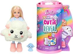 Barbie Cutie Reveal Chelsea Pop en Accessoires, zacht lammetjeskostuum en 6 verrassingen, waaronder kleurverandering, Cozy Cute Tees serie HKR18