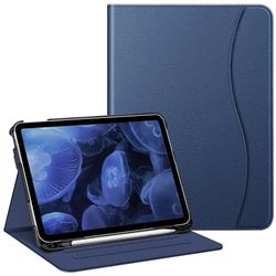 Fintie Fodral kompatibelt med iPad 10:e generationen (2022) 10,9 tum, flervinklad visningsskyddsstativ med pennhållare och ficka, automatisk vila/vakna, marinblå