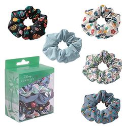 CERDÁ LIFE'S LITTLE MOMENTS - Lot de 5 chouchous en tissu avec motifs Stitch - Licence Officielle Disney