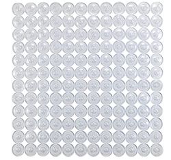 Wenko Tappetino da Doccia Belem con Ventose antiscivolo, in Gomma da Doccia con Cerchi geometrici sovrapposti per tutti i comuni Piatti Doccia, in robusta Plastica, 54 x 54 cm, Trasparente