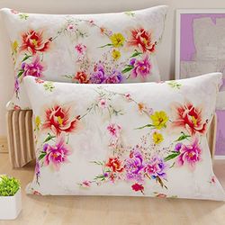 PETTI Artigiani Italiani - Par de Fundas de Almohada 50x70 cm, Pareja de Funda de Cojín Spring Blanco, 100% Microfibra Hipoalergénica, Paquete de 2, Made in Italy