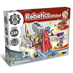 Science4you - Robotica alfabot, een bouwpakket met 238 stuks - robot zelf bouwen met deze elektronische bouwdoos, maak 3 robots in 1 speelgoed, educatief spel en experiment voor kinderen vanaf 8 jaar