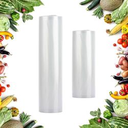 ASelected 2 rotoli di sacchetti sottovuoto, 20 x 600 cm e 28 x 600 cm, per tutte le macchine sottovuoto, resistenti e antistrappo, adatti per Sous Vide, riutilizzabili, rotoli sottovuoto