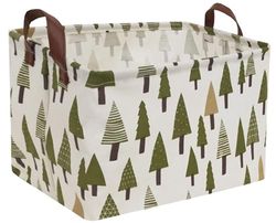 Cesta de almacenamiento rectangular de lona, cesta de almacenamiento impermeable, organizador de juguetes plegable con asas para almacenamiento de ropa, caja de juguetes para niños, bolsa de libros