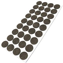 Adsamm® / 36 x feltrini autoadesivi/Marrone/ø 24 mm/Rotondo/piedini per mobili in feltro da 3.5 mm di spessore/pad protettivi per arredi