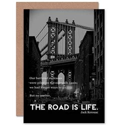 JACK KEROUAC ROAD IS LIFE QUOTE BLANK GREETINGS CARD