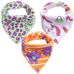 Bandana puntsslab KliederZ | kwijl slabbetjes meisjes | set 3 stuks baby slabbers